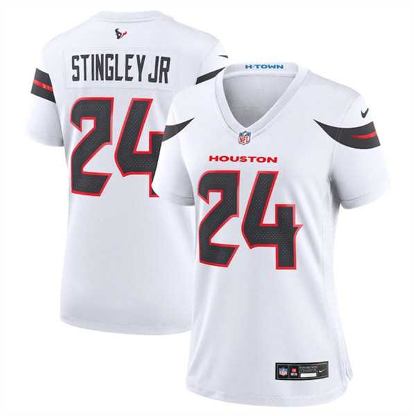 Womens Houston Texans #24 Derek Stingley Jr. White 2024 Stitched Jersey Dzhi->women nfl jersey->Women Jersey